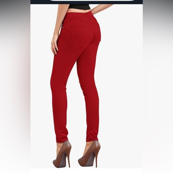 Hybrid & Company Women's Butt Lift Stretch Denim Jeans RED size 13 - Picture 2 of 9
